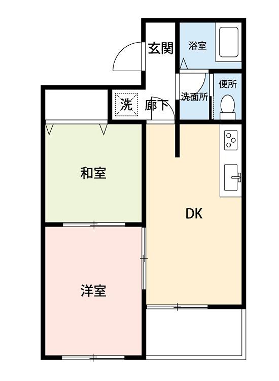 ラフォーレいずみA棟(2DK/2階)の間取り写真