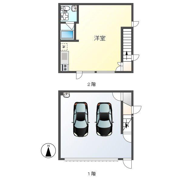 ストラダーレ軽井沢(ワンルーム/2階)の間取り写真
