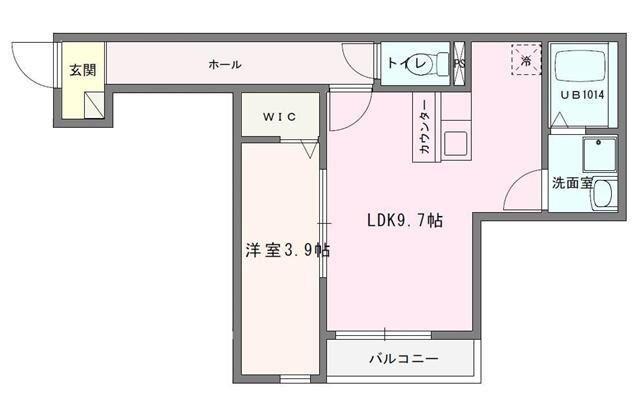 ガーデンプレイス吉川(1LDK/1階)の間取り写真