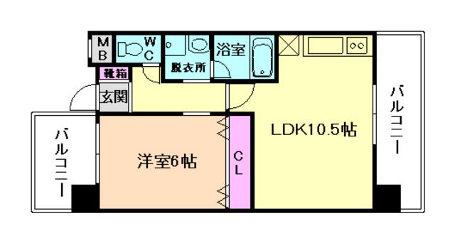 ARROW FIELDS 一番館(1LDK/7階)の間取り写真