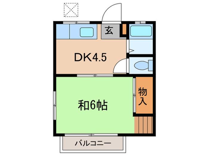 サンコーポ(1DK/2階)の間取り写真