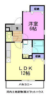 プランドールヒルズ(1LDK/2階)の間取り写真