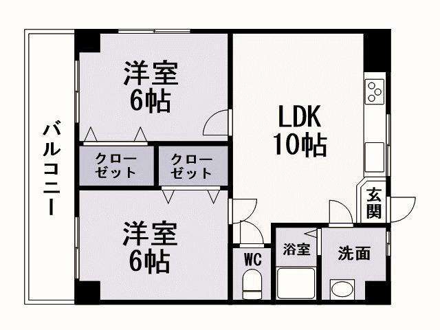 メゾンドグラニット(2LDK/3階)の間取り写真