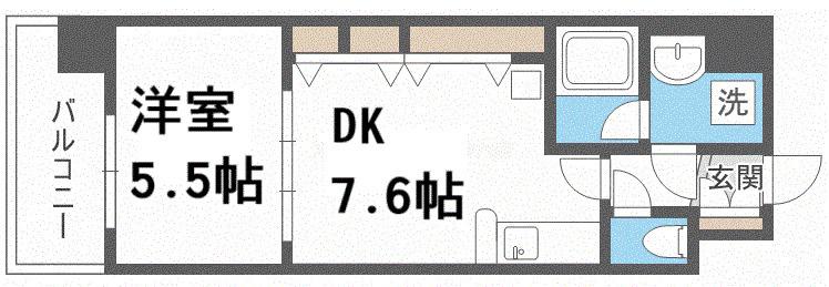 アーバネックス福島(1DK/3階)の間取り写真