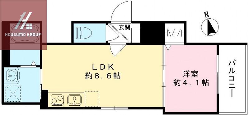 LUANA(1LDK/2階)の間取り写真