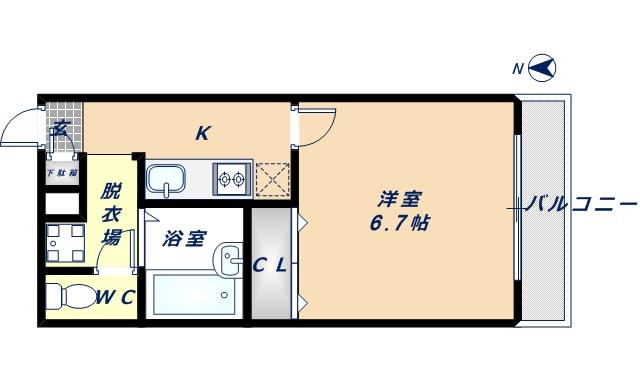 アンプルールフェール寿(1K/3階)の間取り写真