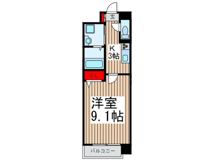 アレッサ仁志(1K/3階)の間取り写真