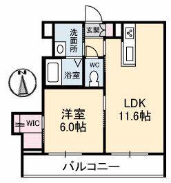 SUNSHINE GARDENS 富田(1LDK/3階)の間取り写真