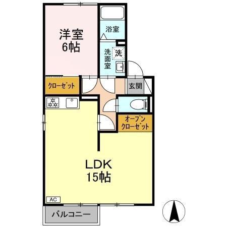グレイシス(1LDK/2階)の間取り写真