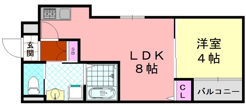 H-MAISON加美正覚寺(1LDK/2階)の間取り写真