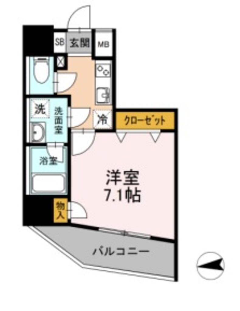 アオイレジデンス早稲田(1K/10階)の間取り写真
