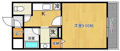 ASプレミアム天神尾(1K/1階)の間取り写真