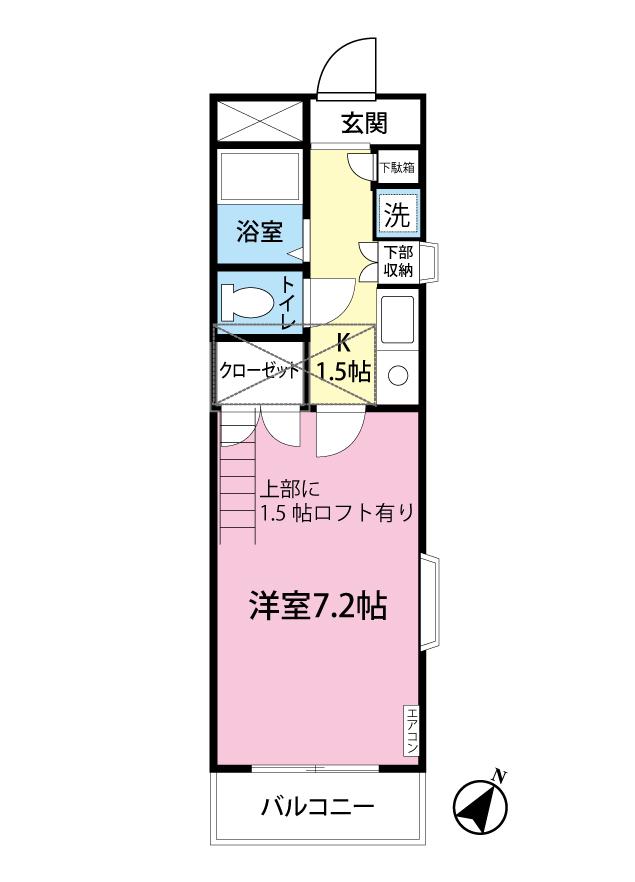 ロイヤルハイツ東海大前(1K/3階)の間取り写真