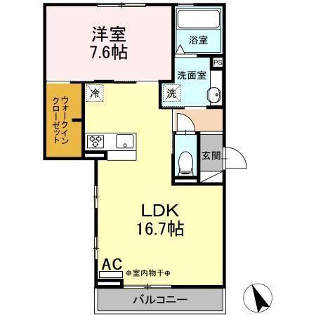 APLUSIOR西阿倉川(1LDK/3階)の間取り写真