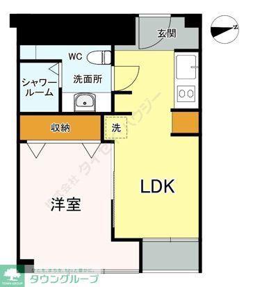 高輪グランドハイツ(1LDK/4階)の間取り写真