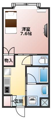 アンピール西町(1K/2階)の間取り写真