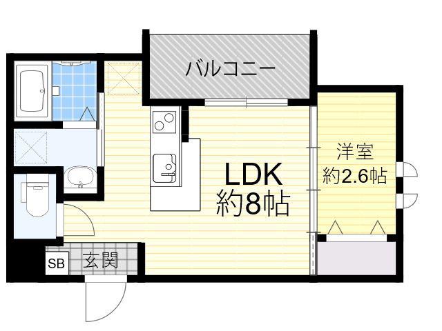 リアコート長瀬(1LDK/1階)の間取り写真
