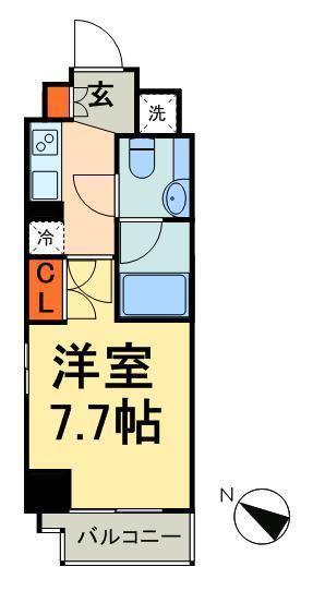 パークアクシス台東根岸(1K/2階)の間取り写真