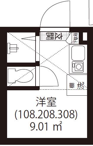 GARUNA OKUBO(ワンルーム/2階)の間取り写真