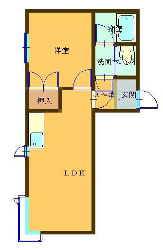 コーポグラース(1LDK/3階)の間取り写真