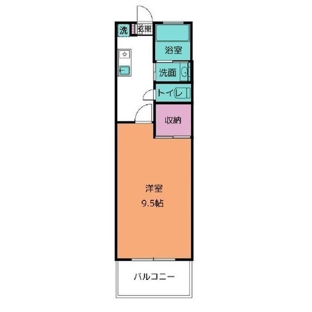 サンビーム萩(1K/2階)の間取り写真