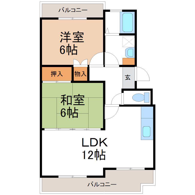 ストーンリバービレッジ(2LDK/1階)の間取り写真