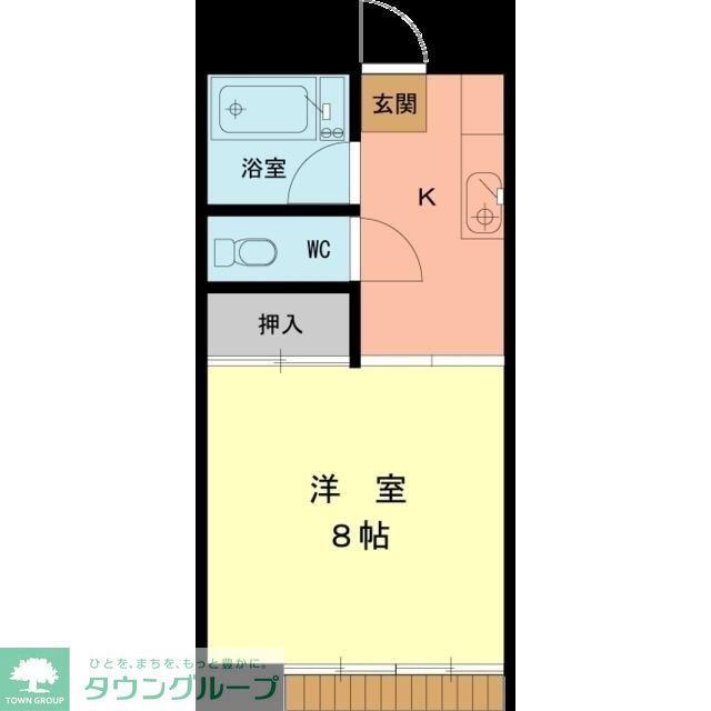 ベルウッドハウス(1K/1階)の間取り写真