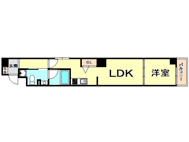 アリビオ西宮(1LDK/3階)の間取り写真