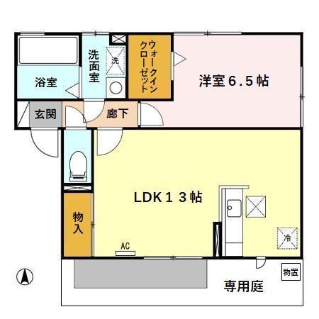 ハイツさくら(1LDK/1階)の間取り写真