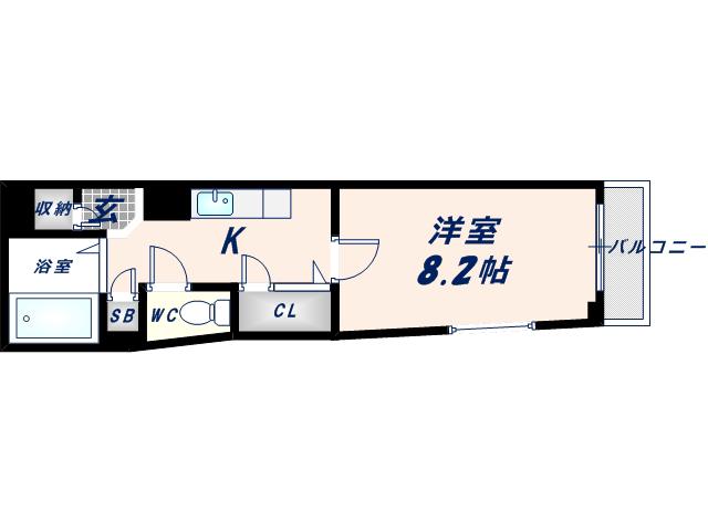 リバーライズNEXT布施(1K/3階)の間取り写真