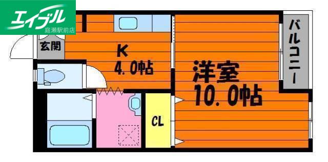 オアシス六番館(1K/2階)の間取り写真
