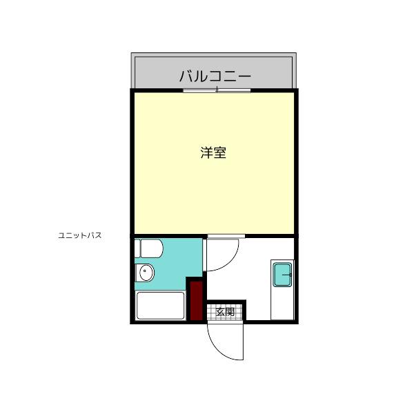 ハイツ福(1K/2階)の間取り写真