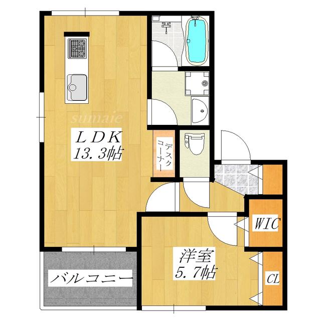 アーンジュ赤羽志茂(1LDK/2階)の間取り写真