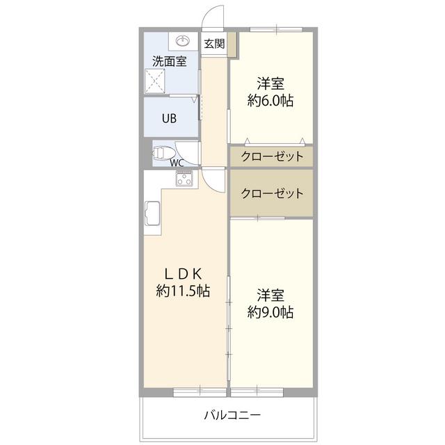 名城公園スカイマンション(2LDK/7階)の間取り写真