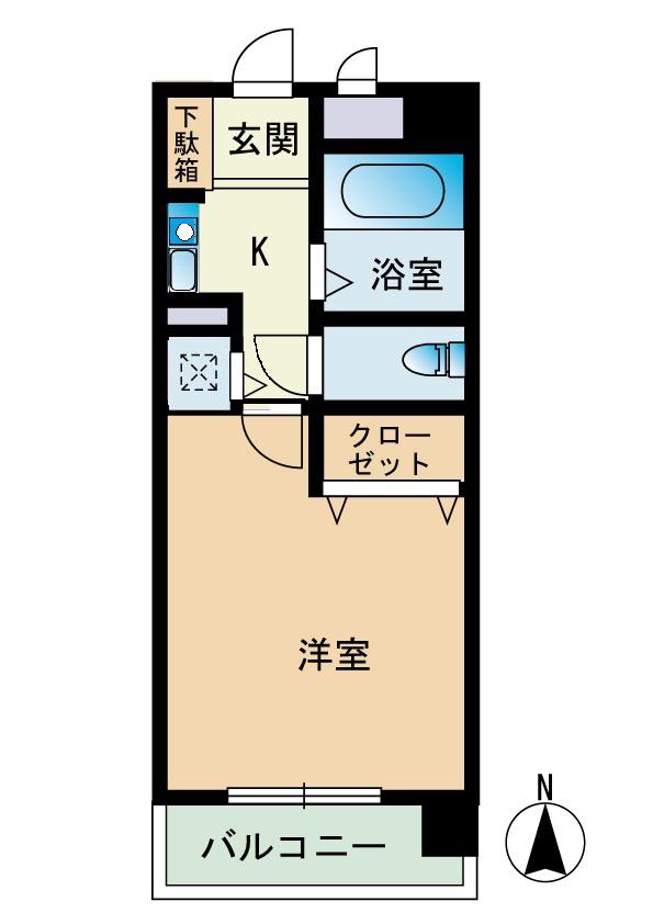西新IGビレッジ(1K/2階)の間取り写真
