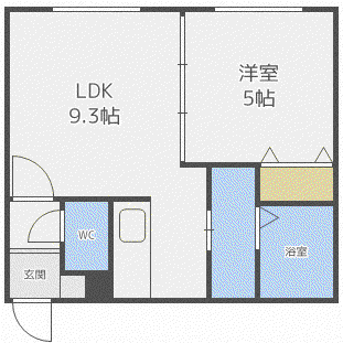 RIVIERE医大前(1LDK/1階)の間取り写真