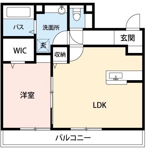 ケントスクエア七番館(1LDK/3階)の間取り写真