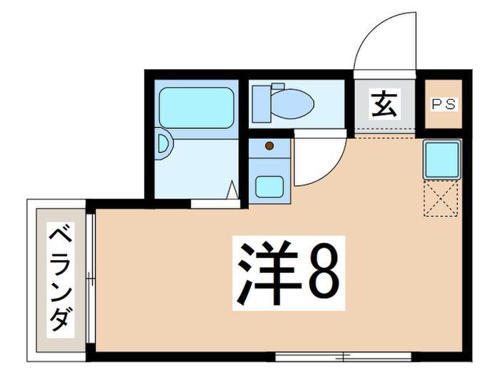 プランド-ル妙蓮寺B棟(ワンルーム/1階)の間取り写真