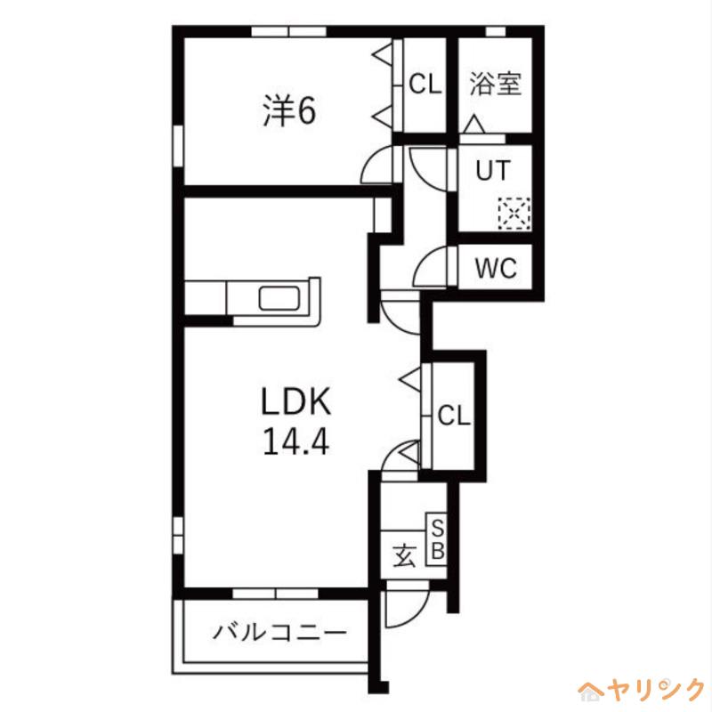 ソレイユの丘(1LDK/1階)の間取り写真