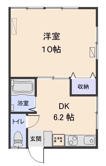 セインオークラ(1DK/2階)の間取り写真