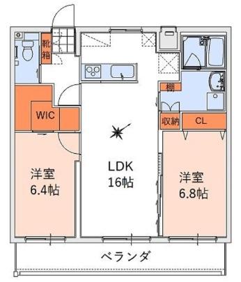 VILLA PORTOFINO(2LDK/1階)の間取り写真