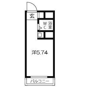 ジーエスハイム元町(ワンルーム/6階)の間取り写真
