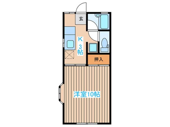 コーポみちのく(1K/2階)の間取り写真