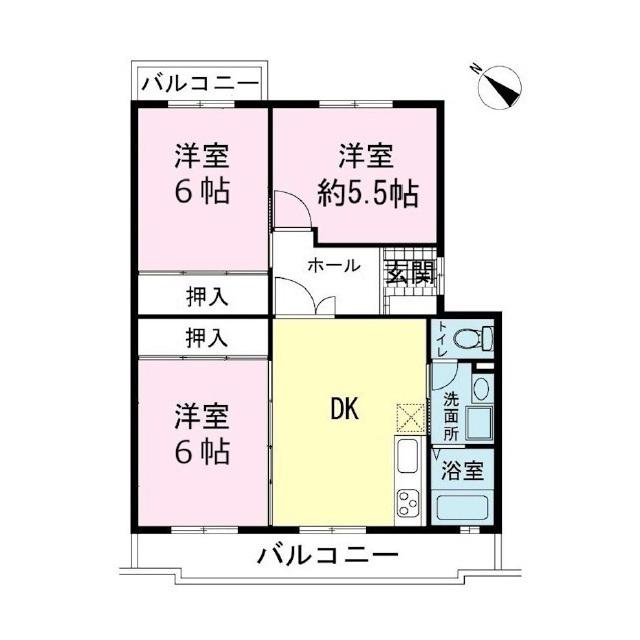 アヴニールドゥモエ(3LDK/1階)の間取り写真