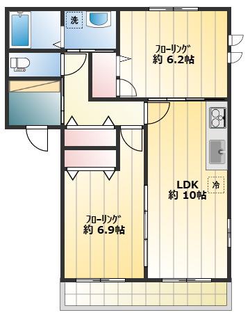 ブリーゼ(2LDK/1階)の間取り写真