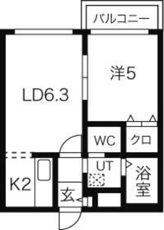 ブランノワールラヴイ(1LDK/2階)の間取り写真