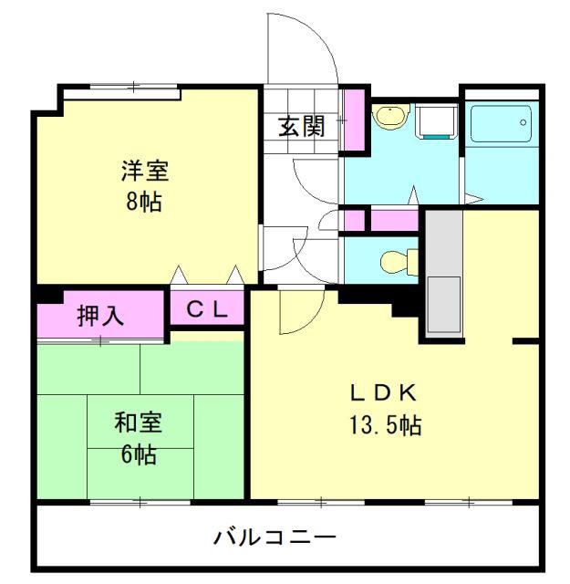 マルジューマンション(2LDK/10階)の間取り写真