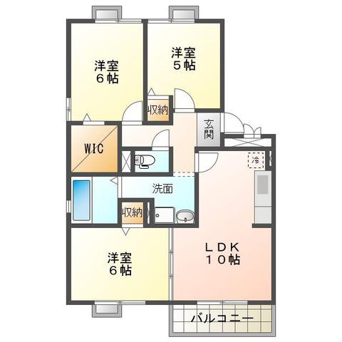ロイヤルガーデンA棟(3LDK/3階)の間取り写真