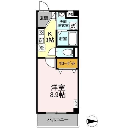 セントラルハイツ名古屋(1K/4階)の間取り写真