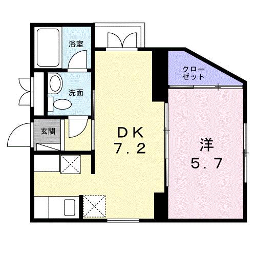 サクラディアIII(1DK/3階)の間取り写真